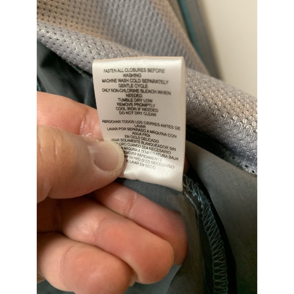 Quiksilver Jacket Mens XL Blue Gray Hooded Packable Windbreaker Outdoor School - Picture 7 of 12